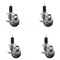 Service Caster 3'' Gray Poly Swivel 1-1/4'' Expanding Stem Caster Set with Brake, 4PK SCC-EX20S314-PPUB-TLB-114-4 - alternate 1